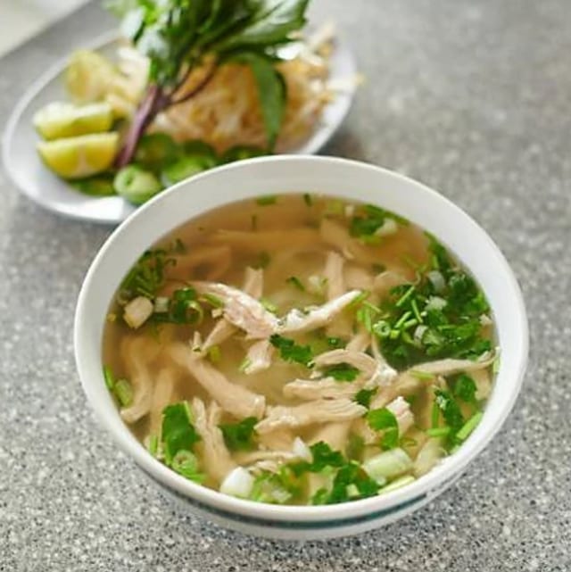 1. Steamed/Grilled Chicken and Rice Noodle Soup.