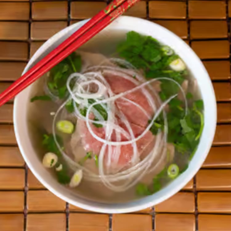 3. Rare Steak and Rice Noodle Soup.