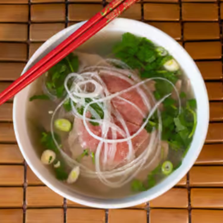 3. Rare Steak and Rice Noodle Soup.