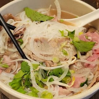 7. Rare Steak, Flank, and Rice Noodle Soup